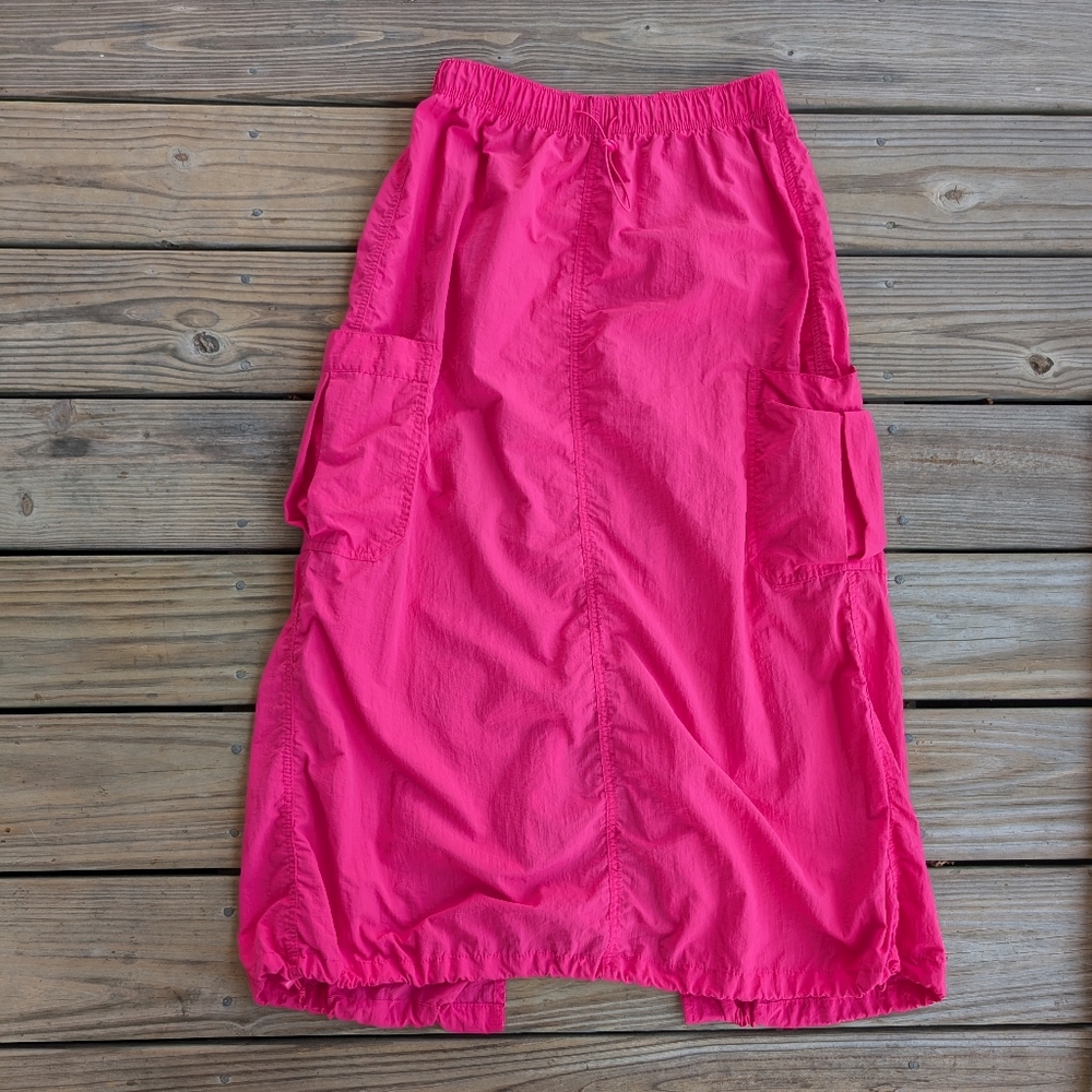Love Tree Vibrant Pink Cargo Maxi Skirt
